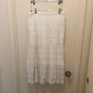 Max Studio White Tiered Maxi Skirt